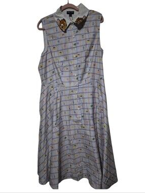 NWT Unique Vintage Disney Size 1X Bambi Dress Purple Plaid